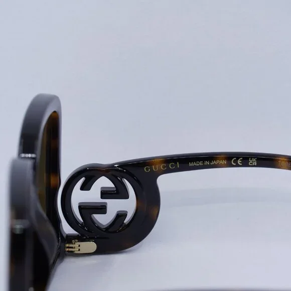 Gucci GG1326S 007 Sunglasses Dark Havana Square Frame, Brown Mirror Lenses - Picture 5 of 11